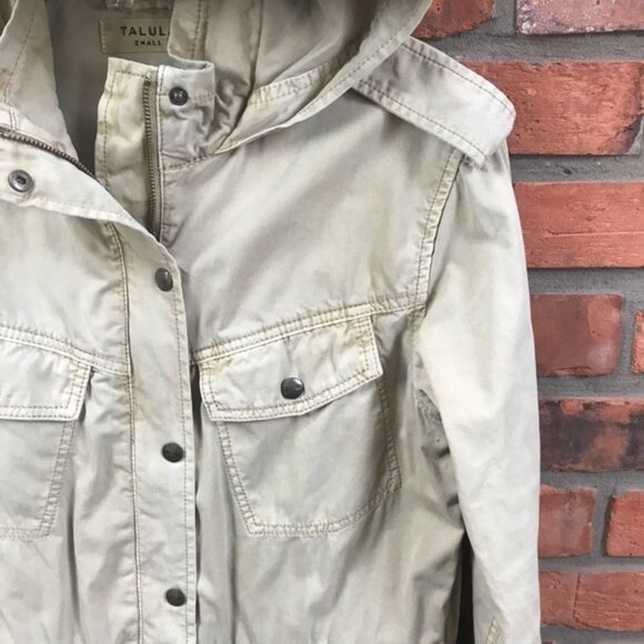 Aritzia Talula Trooper Utility Cargo Hood Cotton Jacket Military Drawcord Pocket - Picture 8 of 16